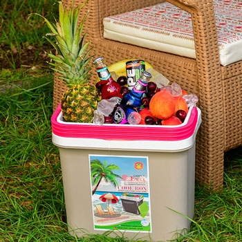 Cool box and foldable basket