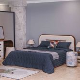 سرویس لحاف دو نفره تیسا پلی استر طرح الوان طوسی تیره