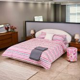 سرویس لحاف دو نفره پنبه ای تیسا طرح پیچک صورتی